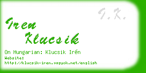iren klucsik business card